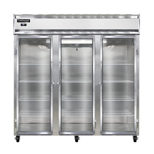 Continental 3R Aluminum 70 Cu Ft Three-Section Reach-In Refrigerator - 3RNGD