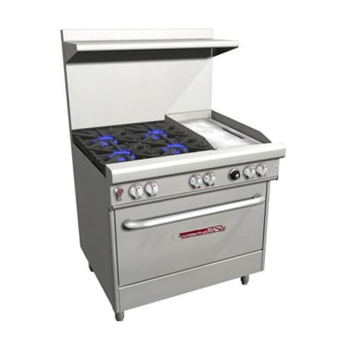 Southbend WITH CASTERS 36" 4-Burner Natural Gas Range - 4361D-1GR/CASTERS