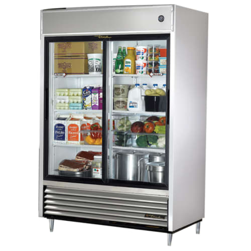 True S/S 47 CF Reach-In Refrigerator w/ 2 Sliding Doors - TSD-47G-HC-LD