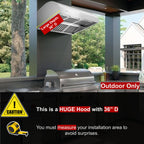 RHH 42" Outdoor BBQ Vent Hood 18"