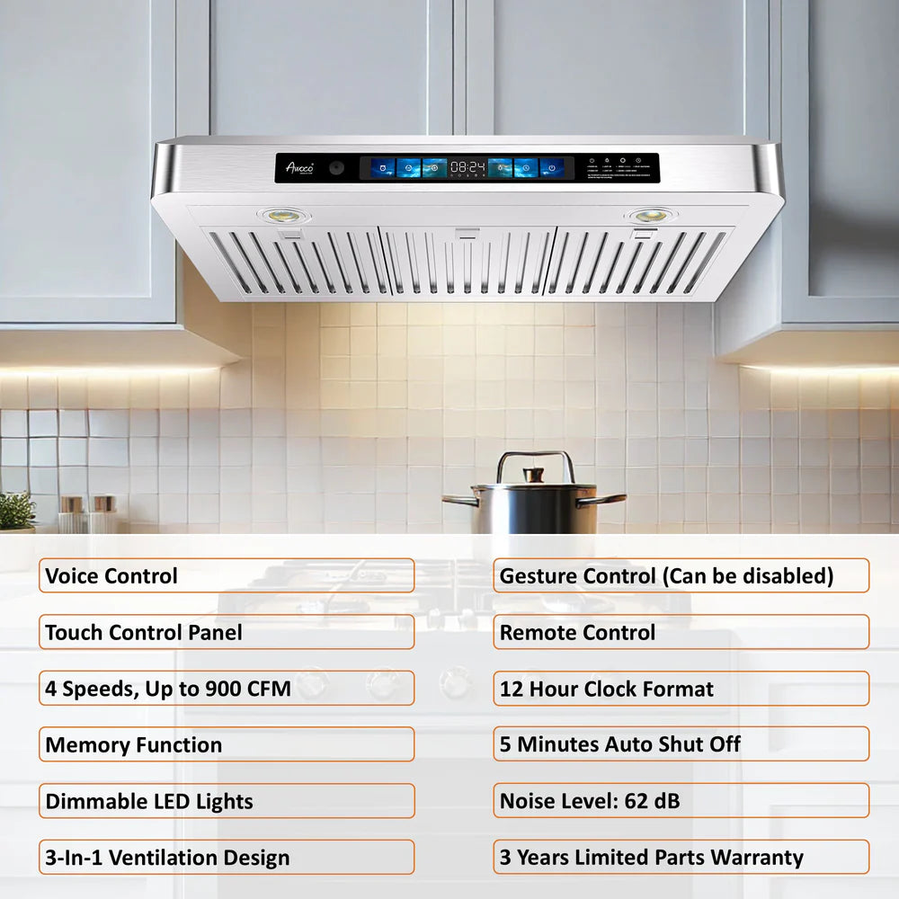 RHH Under Cabinet Range Hood Voice Gesture Controls