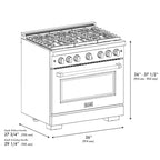 ZLINE 36 in. 5.2 cu. ft. Paramount Gas Range with 6 Burner